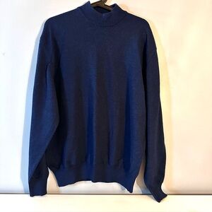 Saks Fifth Avenue - Men’s, 100% wool, Blue, Sweater, Mock Neck, Italy, Size XL